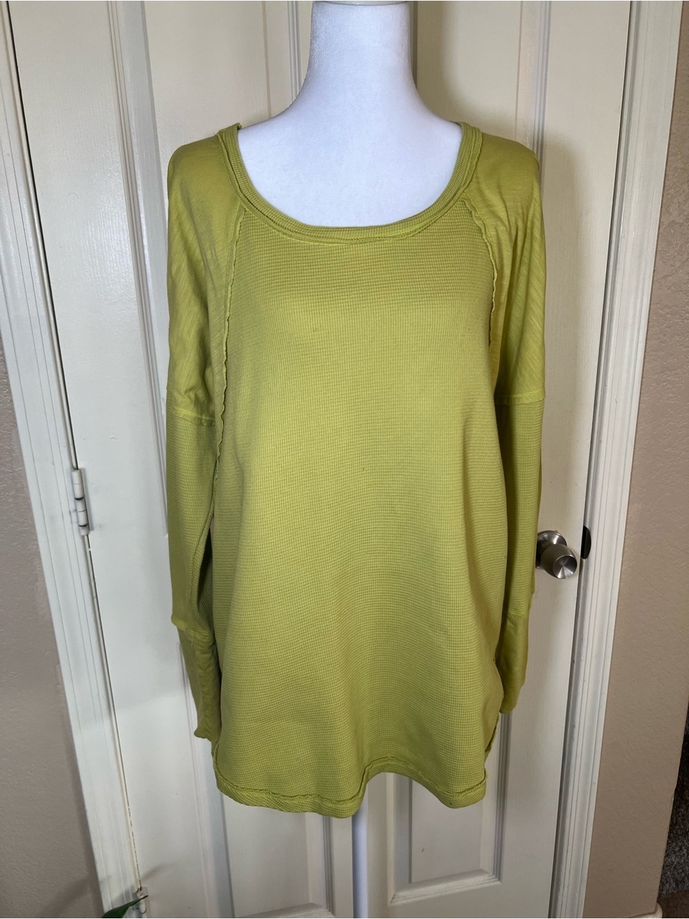 Soft Surroundings Lime Green Lagenlook Tunic Top Women’s Large 100% Cotton